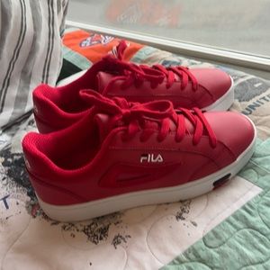 Red Fila shoes